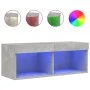 Betongrauer TV-Schrank mit LED-Leuchten 80x30x30 cm von , TV-Möbel - Ref: Foro24-837147, Preis: 41,36 €, Rabatt: %