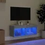 Mueble para TV con luces LED gris hormigón 80x30x30 cm de , Muebles TV - Ref: Foro24-837147, Precio: 41,36 €, Descuento: %