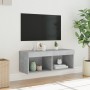 Betongrauer TV-Schrank mit LED-Leuchten 80x30x30 cm von , TV-Möbel - Ref: Foro24-837147, Preis: 41,97 €, Rabatt: %