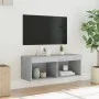 Mueble para TV con luces LED gris hormigón 80x30x30 cm de , Muebles TV - Ref: Foro24-837147, Precio: 41,36 €, Descuento: %