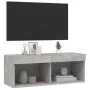 Mueble para TV con luces LED gris hormigón 80x30x30 cm de , Muebles TV - Ref: Foro24-837147, Precio: 41,36 €, Descuento: %