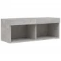Mueble para TV con luces LED gris hormigón 80x30x30 cm de , Muebles TV - Ref: Foro24-837147, Precio: 41,36 €, Descuento: %