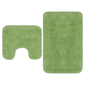 Conjunto de alfombrillas de baño de tela 2 piezas verde