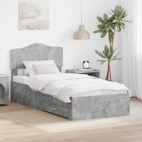 Estructura de cama con cajón Gris Concreto 75 x 190 cm en Conjuntos de muebles | Comprar online en Foro24