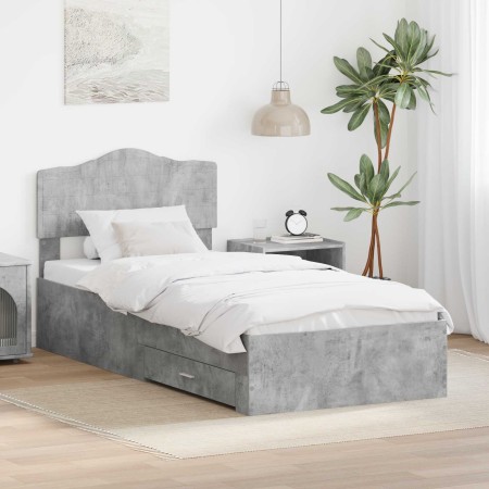 Estructura de cama con cajón Gris Concreto 75 x 190 cm en Conjuntos de muebles | Comprar online en Foro24