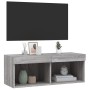 TV-Schrank mit LED-Leuchten Sonomagrau 80x30x30 cm von , TV-Möbel - Ref: Foro24-837151, Preis: 45,31 €, Rabatt: %