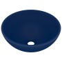 Lavabo de lujo redondo cerámica azul oscuro mate 32,5x14 cm