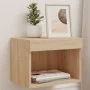 Mesitas de noche de pared con luces LED 2 unidades roble Sonoma de , Muebles TV - Ref: Foro24-837118, Precio: 41,79 €, Descue...