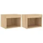 Wall bedside tables with LED lights 2 units Sonoma Oak by , TV Furniture - Ref: Foro24-837118, Price: 41,79 €, Discount: %