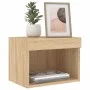 Wand-Nachttische mit LED-Leuchten, 2 Einheiten, Sonoma-Eiche von , TV-Möbel - Ref: Foro24-837118, Preis: 41,79 €, Rabatt: %