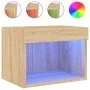 Wand-Nachttische mit LED-Leuchten, 2 Einheiten, Sonoma-Eiche von , TV-Möbel - Ref: Foro24-837118, Preis: 41,79 €, Rabatt: %