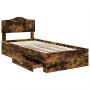 Estructura de cama con cajón Roble ahumado 75 x 190 cm en Conjuntos de muebles | Comprar online en Foro24
