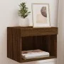 Wall bedside tables with LED lights 2 units brown oak by , TV Furniture - Ref: Foro24-837126, Price: 53,75 €, Discount: %