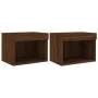 Wall bedside tables with LED lights 2 units brown oak by , TV Furniture - Ref: Foro24-837126, Price: 53,75 €, Discount: %