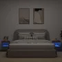 Wall bedside tables with LED lights 2 units brown oak by , TV Furniture - Ref: Foro24-837126, Price: 53,75 €, Discount: %