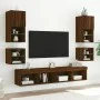 Wall bedside tables with LED lights 2 units brown oak by , TV Furniture - Ref: Foro24-837126, Price: 53,75 €, Discount: %