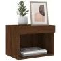 Wall bedside tables with LED lights 2 units brown oak by , TV Furniture - Ref: Foro24-837126, Price: 53,75 €, Discount: %