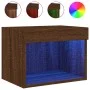 Wall bedside tables with LED lights 2 units brown oak by , TV Furniture - Ref: Foro24-837126, Price: 53,75 €, Discount: %