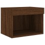 Mesitas de noche de pared con luces LED 2 unidades roble marrón de , Muebles TV - Ref: Foro24-837126, Precio: 57,29 €