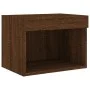 Wall bedside tables with LED lights 2 units brown oak by , TV Furniture - Ref: Foro24-837126, Price: 53,75 €, Discount: %