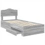 Estructura de cama Gris Sonoma 75 x 190 cm Madera contrachapada en Conjuntos de muebles | Comprar online en Foro24