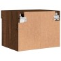 Mesitas de noche de pared con luces LED 2 unidades roble marrón de , Muebles TV - Ref: Foro24-837126, Precio: 57,29 €