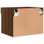 Wall bedside tables with LED lights 2 units brown oak by , TV Furniture - Ref: Foro24-837126, Price: 53,75 €, Discount: %
