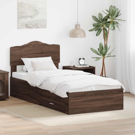 Estructura de cama con cajón Roble Marrón 75 x 190 cm en Conjuntos de muebles | Comprar online en Foro24