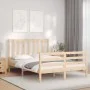 Bed frame with solid wood headboard 140x190 cm by , Beds and slatted bases - Ref: Foro24-3193836, Price: 116,62 €, Discount: %