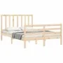 Bed frame with solid wood headboard 140x190 cm by , Beds and slatted bases - Ref: Foro24-3193836, Price: 116,62 €, Discount: %
