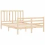 Bed frame with solid wood headboard 140x190 cm by , Beds and slatted bases - Ref: Foro24-3193836, Price: 116,62 €, Discount: %