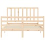 Estructura de cama con cabecero madera maciza 140x190 cm