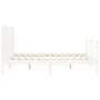 Double bed frame with white solid wood headboard by , Beds and slatted bases - Ref: Foro24-3194612, Price: 185,55 €, Discount: %