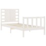 Weißer Massivholzbettrahmen mit Kopfteil 100x200 cm von , Betten und Lattenroste - Ref: Foro24-3192807, Preis: 139,43 €, Raba...
