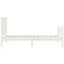 White solid wood bed frame with headboard 100x200 cm by , Beds and slatted bases - Ref: Foro24-3192807, Price: 137,35 €, Disc...
