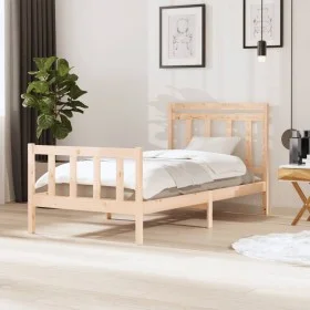 Estructura de cama madera maciza 100x200 cm de , Camas y somieres - Ref: Foro24-3100709, Precio: 111,59 €, Descuento: %