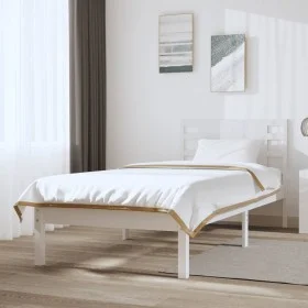 Estructura de cama madera maciza de pino blanco 100x200 cm de , Camas y somieres - Ref: Foro24-3104209, Precio: 109,84 €, Des...