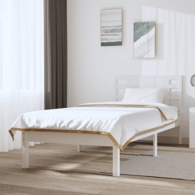Massives Bettgestell aus weißem Kiefernholz, 100 x 200 cm von , Betten und Lattenroste - Ref: Foro24-3104209, Preis: 111,26 €...