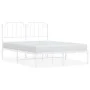 Bettgestell aus Metall mit weißem Kopfteil 150x200 cm von , Betten und Lattenroste - Ref: Foro24-373938, Preis: 96,82 €, Raba...