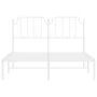 Bettgestell aus Metall mit weißem Kopfteil 150x200 cm von , Betten und Lattenroste - Ref: Foro24-373938, Preis: 96,82 €, Raba...