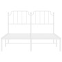 Bettgestell aus Metall mit weißem Kopfteil 150x200 cm von , Betten und Lattenroste - Ref: Foro24-373938, Preis: 98,26 €, Raba...