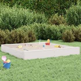 Arenero con asientos cuadrado madera maciza de pino blanco by , sandboxes - Ref: Foro24-825038, Price: 72,93 €, Discount: %