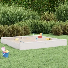 Arenero con asientos cuadrado madera maciza de pino blanco by , sandboxes - Ref: Foro24-825038, Price: 72,26 €, Discount: %
