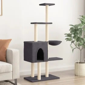 Kratzbaum für Katzen mit dunkelgrauen Sisalstangen 145 cm von , Katzenmöbel - Ref: Foro24-172096, Preis: 57,35 €, Rabatt: %