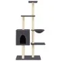 Rascador para gatos con postes de sisal gris oscuro 145 cm de , Mobiliario para gatos - Ref: Foro24-172096, Precio: 57,35 €, ...