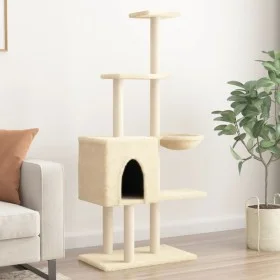 Rascador para gatos con postes de sisal color crema 145 cm by , Cat furniture - Ref: Foro24-172094, Price: 52,84 €, Discount: %
