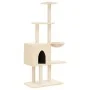 Rascador para gatos con postes de sisal color crema 145 cm de , Mobiliario para gatos - Ref: Foro24-172094, Precio: 52,84 €, ...