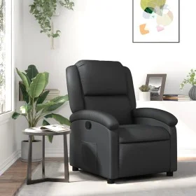 Sillón reclinable de cuero auténtico negro by , Armchairs - Ref: Foro24-371789, Price: 335,22 €, Discount: %