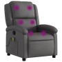 Sillón reclinable de masaje cuero auténtico gris by , Armchairs - Ref: Foro24-371796, Price: 349,71 €, Discount: %