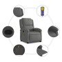 Sillón reclinable de masaje cuero auténtico gris by , Armchairs - Ref: Foro24-371796, Price: 349,71 €, Discount: %